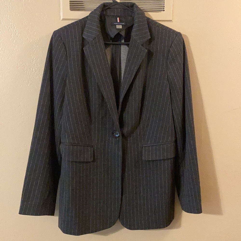 Size 12 Tommy Hilfiger Gray Pinstripe Blazer
